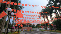 深圳的爱国氛围真浓，到处都挂满五星红旗，太让人感动了！