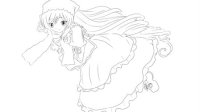 [小林简笔画]绘画动画片《蔷薇少女》中的第三人偶翠星石卡通动漫萌娘系简笔画教程