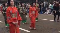 日本和服女广场舞就是文静, 只走路不跳舞比广场舞大妈文静多了