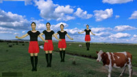 气质美女广场舞《我从草原来》嘹亮的歌声飘过大草原，心情太美！