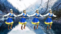 罗平兰草广场舞《九寨雪》藏族舞正面演示笛子独奏