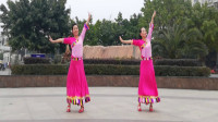 阳春三月乐逍遥广场舞《向往拉萨》藏族舞蹈，附正背面教学