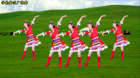 藏族舞广场舞《我在草原上遇见你》乌兰托娅演唱这首歌曲真好听