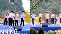 蔡徐坤教跑男团跳新歌《情人》，站一排硬是跳出广场舞既视感