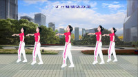 息县清新淡雅广场舞《等到花儿开》动感好看的32步现代舞