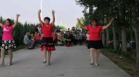 禹城伦镇付庄娱乐点，红颜和舞友们一支玫瑰花开广场舞，快乐春天录制。