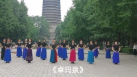 实拍北京紫竹院大妈跳广场舞《卓玛泉》阵容强大，美轮美奂