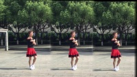 陕西秋凤广场舞，红红的线单人水兵舞正面