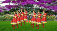 民族风广场舞《人民江山万年红》经典红歌，藏舞风格，欢快又好看