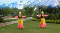 黄山隐形的翅膀孪生姐妹广场舞《站着等你三千年》新疆舞