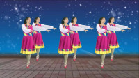 气质美女广场舞《天边花正香》民族风格舞蹈，欢快32步，简单又好看！