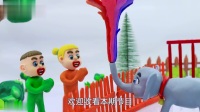 儿童动画：大象被坏人抓走，两个小娃娃变身抓住坏蛋