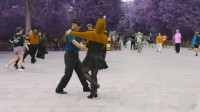 广场舞《火红的萨日朗》双人对跳，舞姿非常优美