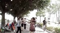 唐美老年健身队广场舞双人对跳情人桥