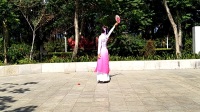 三亚莲儿舞蹈，桃花渡，古典圆扇舞，正背面