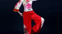 东北秧歌舞蹈演出服大花布扇子舞民族风广场舞腰鼓服装女新款套装